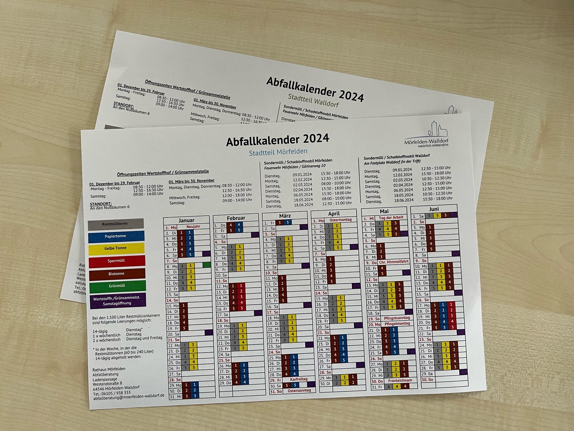 Verteilung Abfallkalender für 2024 | Startseite