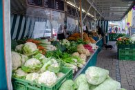 Gemüsestand auf dem Markt in Walldorf