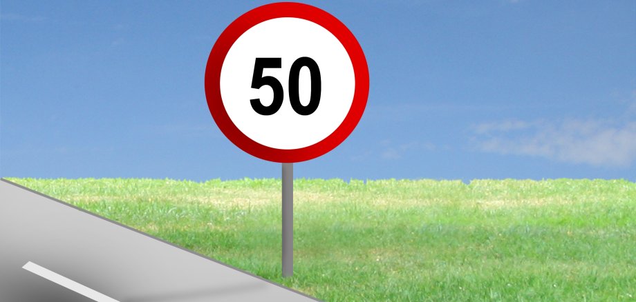 Straßenschild für eine 50km/h Zone