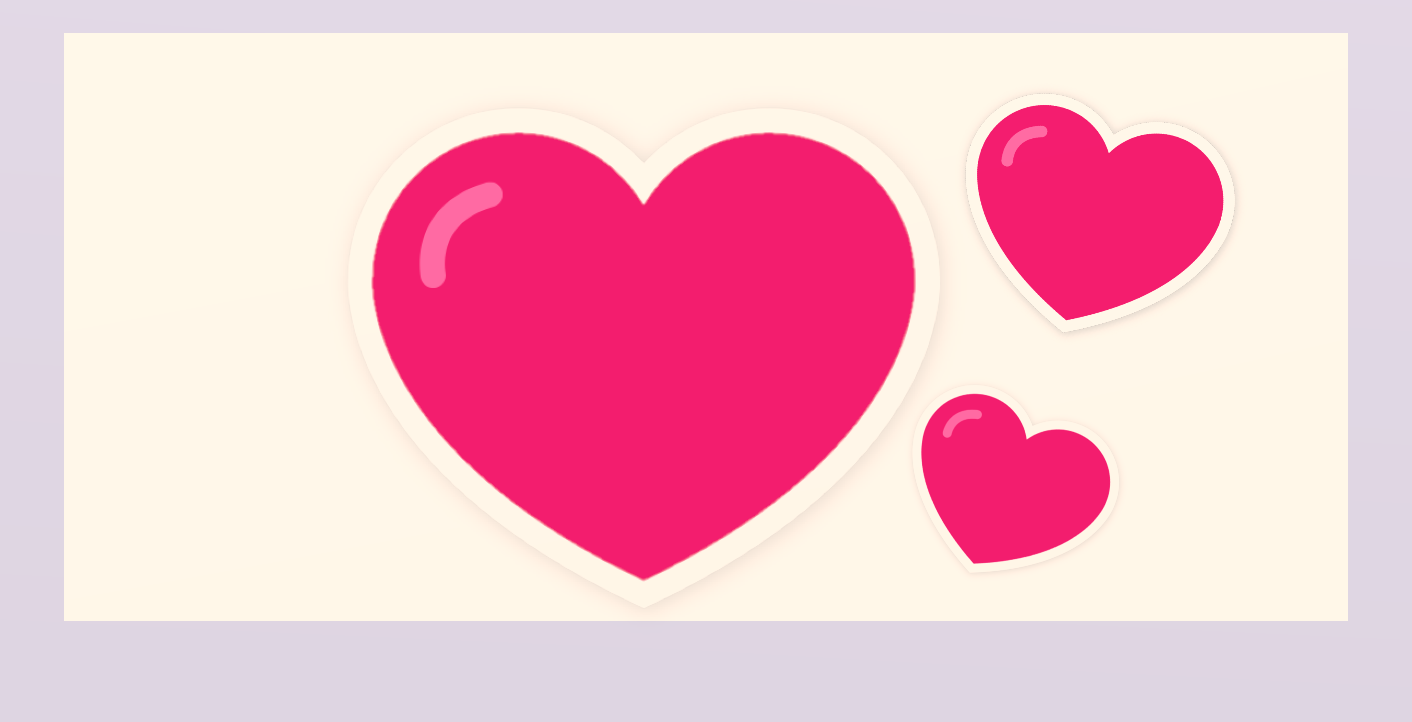 Drei rote Herzen als Symbol für die Liebe
