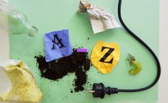 Verschiedene Müllarten in einer Collage